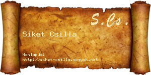 Siket Csilla névjegykártya